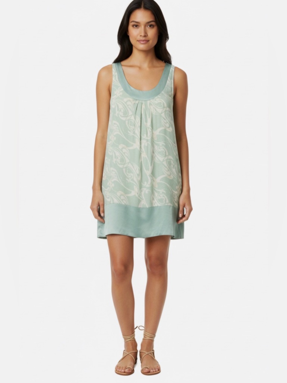 Express Mint Green Printed Sleeveless Chemise